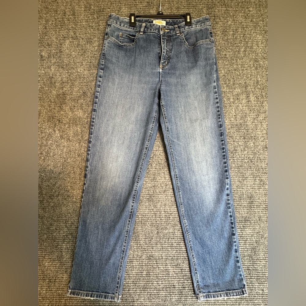 Women's Talbots Light Blue Stretch Denim Straight leg‎ Jeans Sz 10